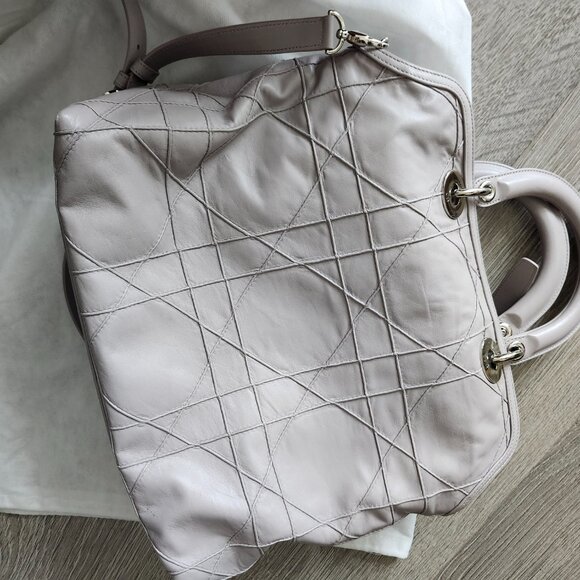 Christian Dior Grey Cannage Lambskin Leather Granville Bag - Picture 6 of 6